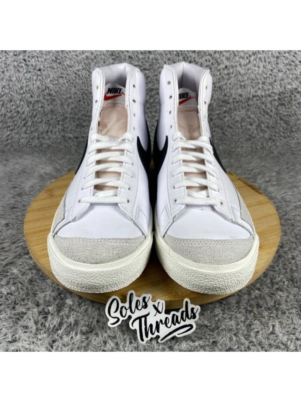 Nike Blazer Mid '77 Vintage White Black Size 9.5 Men Sneakers BQ6806-100 - Picture 3 of 6